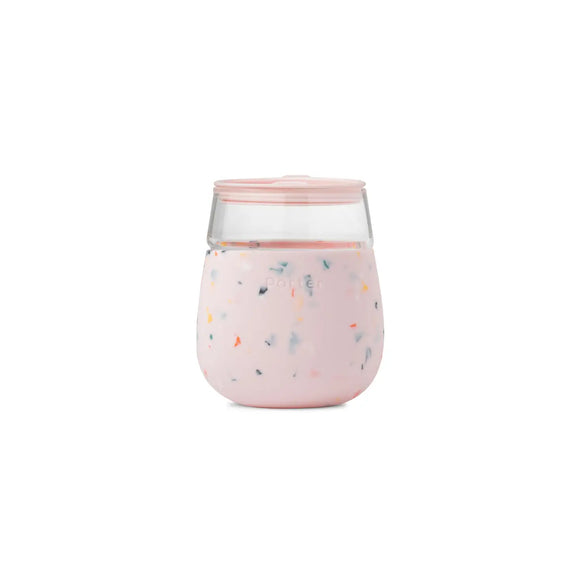 Terrazzo Porter Wine & Drink Glass Cup with Silicone Wrap