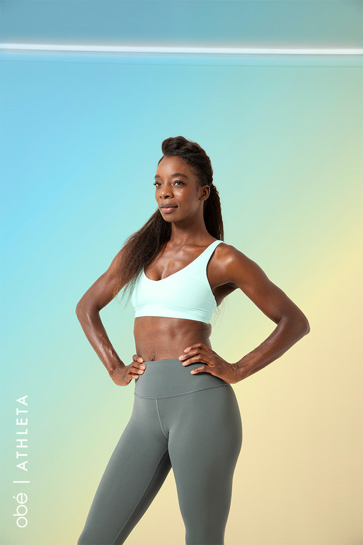 obé x Athleta Solace Bra (A-C), Paradiso Blue – obe Fitness