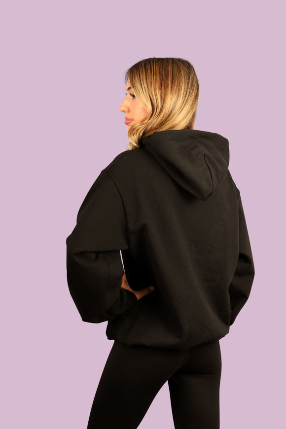 obé gradient hoodie, black